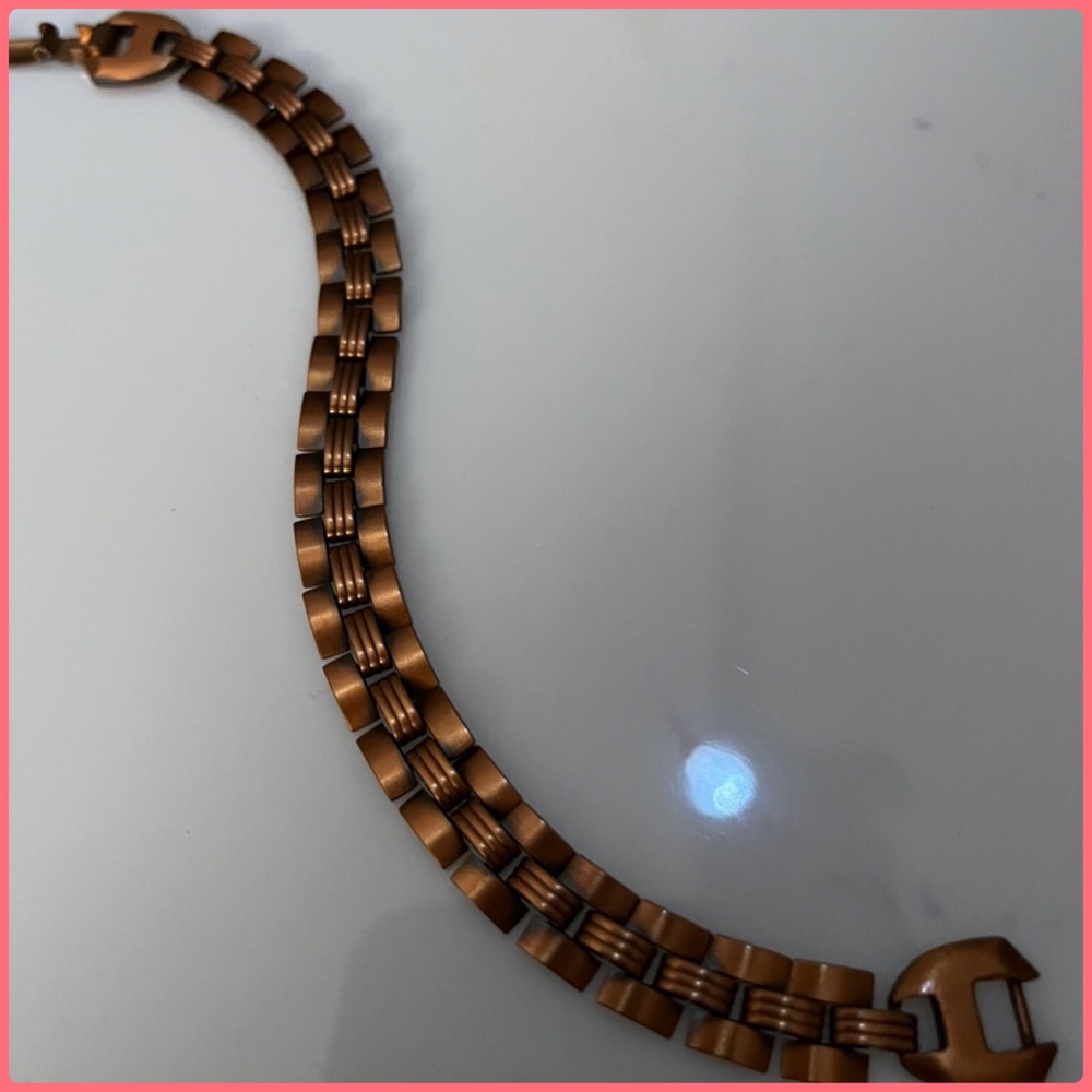 Vintage Copper Book Chain Bracelet